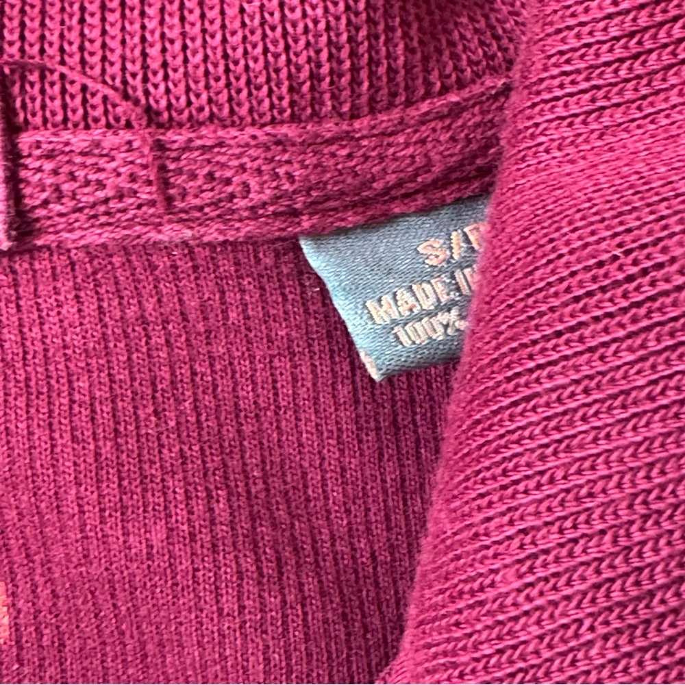 TOMMY BAHAMA RELAX 1/4 Zip 100% Cotton Sweatshirt Small Burgundy Merlot Color - Picture 5 of 9